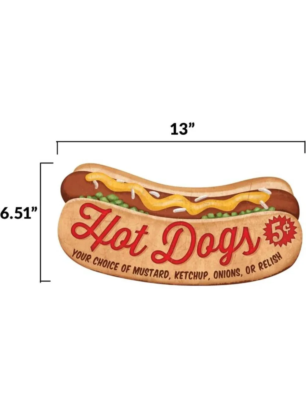 Vintage Hot Dogs Embossed Metal Sign | Retro Diner Decor for Kitchen & Man Cave
